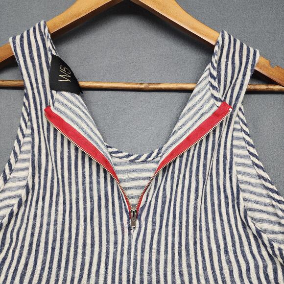 Anthropologie W5 Tank Top Womens Medium Blue White Stripe Racerback Knit USA - Picture 8 of 8